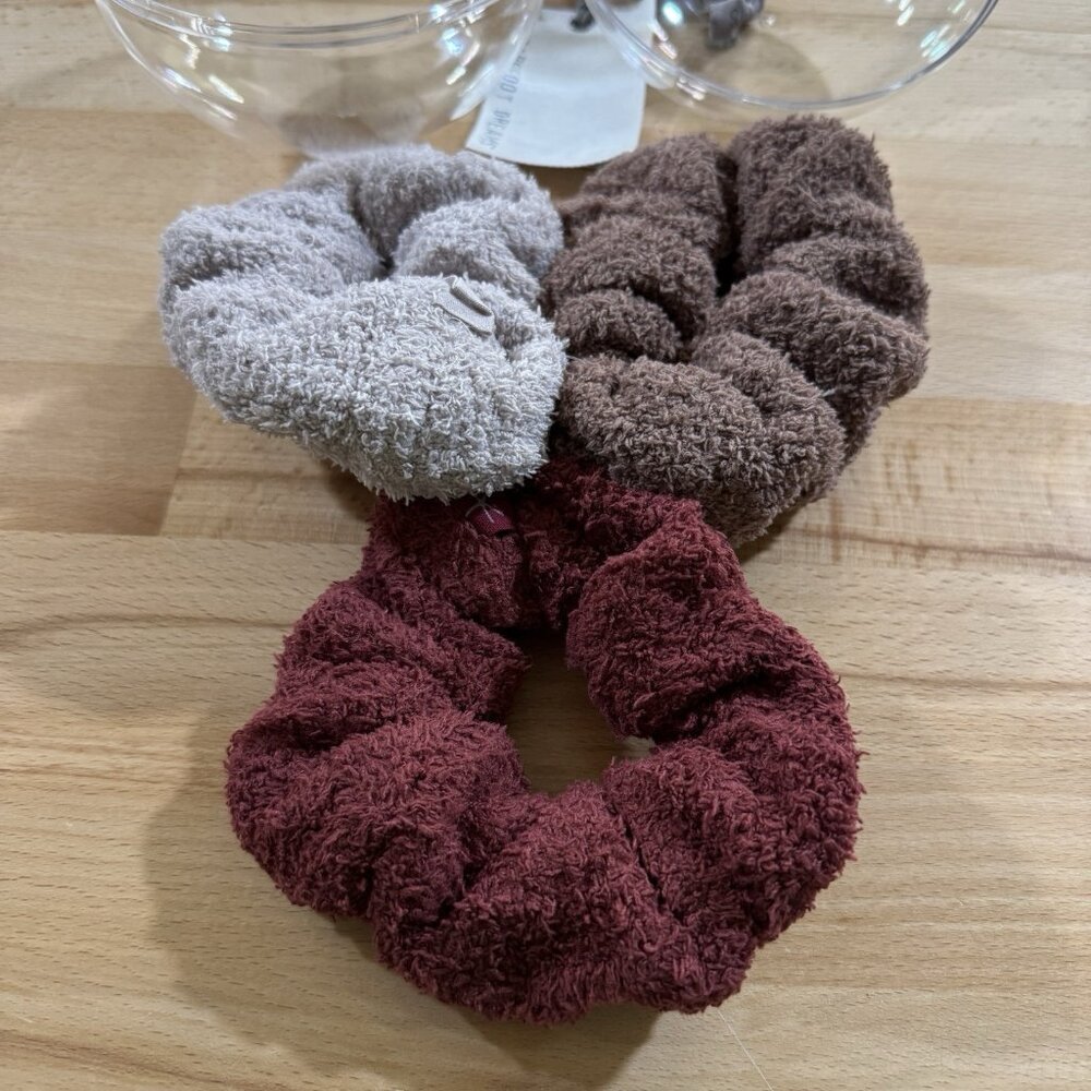 Barefoot Dreams Cozy Chic Scrunchies Pack of 3 Plush Hair Accessories Gift Set